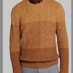 Jos. A. Bank Tailored Fit Ombre Stripe Crewneck Sweater - Sandune